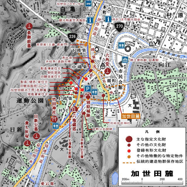 加世田麓伝建地区地図