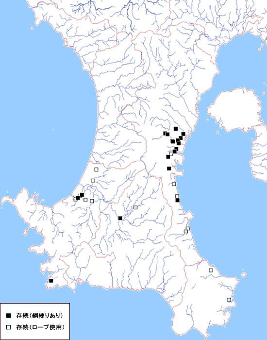 南薩の十五夜綱曳きずり分布図